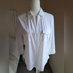 NWT J. McLaughlin Buttondown Brynn Top XL White